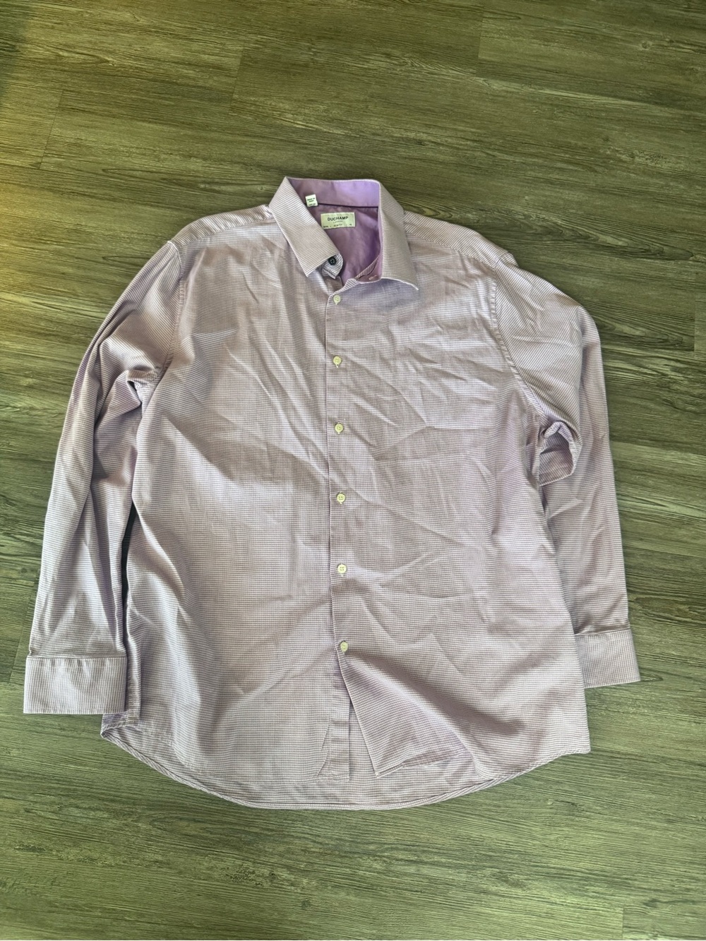 Duchamp Lavender Micro-Check Dress Shirt